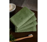 Catherine Lansfield 'Quick Dry' Face Cloth 4 Pack in Green Catherine Lansfield Green