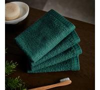 Catherine Lansfield Quick Dry Cotton Face Cloth 4 Pack Forest Green