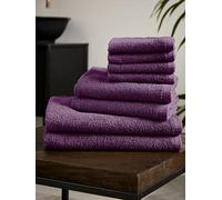 Catherine Lansfield Towel Set Quick Dry Cotton 8-Piece White - 30x30cm, 50x85cm, 270x120cm
