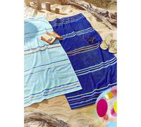 Catherine Lansfield Rainbow Cotton Beach Towel Pair Blue