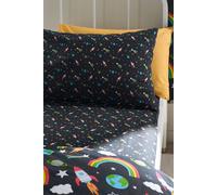 Catherine Lansfield 'Rainbow Rockets' Fitted Sheet in Black | Size: Junior Catherine Lansfield Black Junior