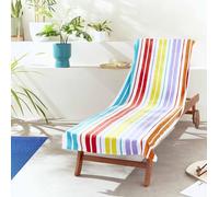 Catherine Lansfield Rainbow Stripe Lounge Pair Beach Towels 76 x 200 + 20 cm
