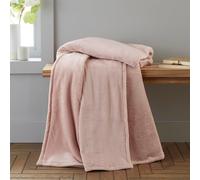 Catherine Lansfield Raschel Velvet Touch 130x170cm Blanket Throw Blush Pink