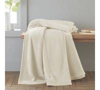 Catherine Lansfield Raschel Velvet Touch 130x170cm Blanket Throw Cream
