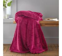Catherine Lansfield Raschel Velvet Touch 130x170cm Blanket Throw Hot Pink