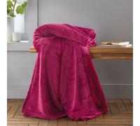 Catherine Lansfield Raschel Velvet Touch 130X170Cm Blanket Throw Hot Pink