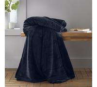 Catherine Lansfield Raschel Velvet Touch 130x170cm Blanket Throw Navy Blue