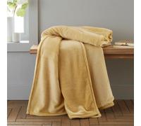 Catherine Lansfield Raschel Velvet Touch 130x170cm Blanket Throw Ochre