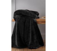 'Raschel Velvet Touch' Blanket Throw Catherine Lansfield Black 130cm x 170cm