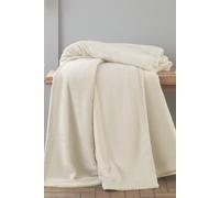 Catherine Lansfield Raschel Velvet Touch 130x170cm Blanket Throw Cream