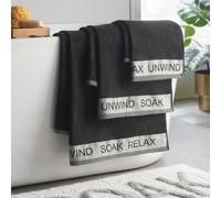 Catherine Lansfield Relax And Unwind 4 Piece Towel Set Black
