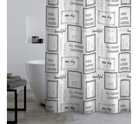 Catherine Lansfield Relax and Unwind Shower Curtain Grey / Black - Grey / Black