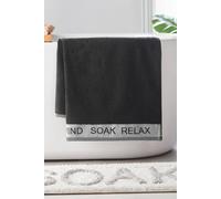 Catherine Lansfield 'relax And Unwind' Towel In Black Black Bath Sheet