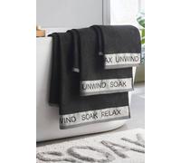 Catherine Lansfield 'Relax & Unwind' 4 Piece Towel Set in Black Catherine Lansfield Black