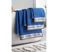 Catherine Lansfield Relax & Unwind 4-Piece Towel Set Cobalt Blue
