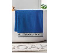Catherine Lansfield Relax And Unwind 90x140cm Bath Sheet Cobalt Blue