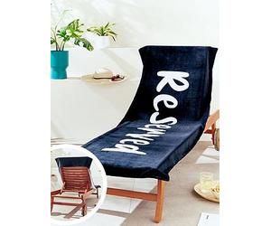 Catherine Lansfield Reserved Cotton Beach Towel Black/White