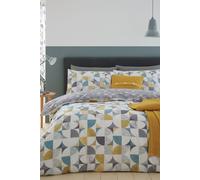 Catherine Lansfield 'Retro Circles' Duvet Set in Yellow | Size: Double Catherine Lansfield Yellow Double