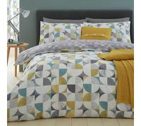 Catherine Lansfield Retro Circles Ochre Bedding Set-Kingsize