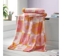 Catherine Lansfield Retro Daisy Cosy Fleece Blanket Throw Pink