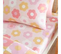 'Retro Daisy' Fitted Sheet Catherine Lansfield Pink Double