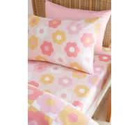 'Retro Daisy' Fitted Sheet Catherine Lansfield Pink Double
