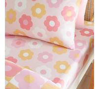Catherine Lansfield Retro Daisy Single Fitted Sheet Pink