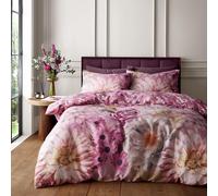 Catherine Lansfield RHS x Rosemoor Floral So Soft Super King Duvet Cover Set with Pillowcases Pink