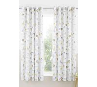 Catherine Lansfield 'Roarsome Animals' Reversible Lined Eyelet Curtains in White | Size: 168 cm width x 183 cm drop Catherine Lansfield White 168 cm width x 183 cm drop