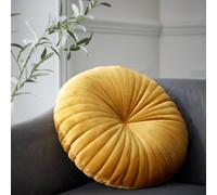Catherine Lansfield Round Cushion Soft Touch 40 x 40 cm Mustard