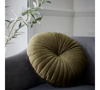 Catherine Lansfield Round Cushion Soft Touch 40X40Cm Cushion Olive Green