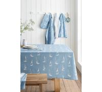 Catherine Lansfield 'Salcombe Boats' Cotton 137x178cm Table Cloth in Blue | Size: 137x178 cm Catherine Lansfield Blue 137x178 cm