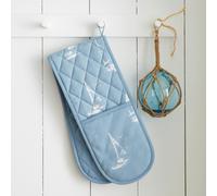 Catherine Lansfield 'Salcombe Boats' Cotton Kitchen Double Oven Glove in Blue Catherine Lansfield Blue