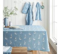 Catherine Lansfield 'Salcombe Boats' Cotton 137x229cm Table Cloth in Blue | Size: 137x229 cm Catherine Lansfield Blue 137x229 cm