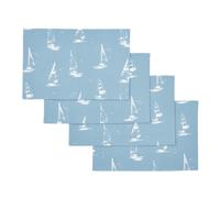 Catherine Lansfield Salcombe Boats Kitchen Table Cloth Apron Towels Placemats