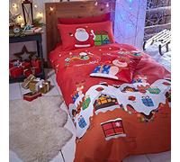 'Santa's Christmas Presents' Duvet Set Catherine Lansfield Red Junior