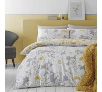 Catherine Lansfield Saskia Floral Easy Care Double Duvet Set Ochre