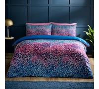 Catherine Lansfield Satin Animal Print Single Duvet Cover Set With Pillowcase Teal
