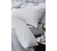 Catherine Lansfield Satin Stripe 300 Thread Count Single Fitted Sheet Grey