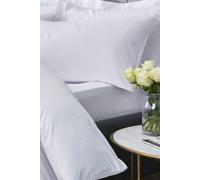 Catherine Lansfield 'Satin Stripe 300 Thread Count' 30cm Depth Sheets in White | Size: Double Fitted Catherine Lansfield White Double Fitted
