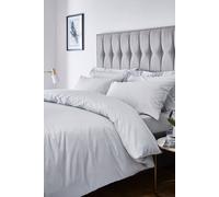 Catherine Lansfield 'Satin Stripe' 300 Thread Count Duvet Set in Grey | Size: Super King Catherine Lansfield Grey Super King