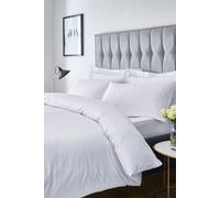 Catherine Lansfield Platinum Satin Stripe 300 Thread Count Duvet Cover Set, White, Single