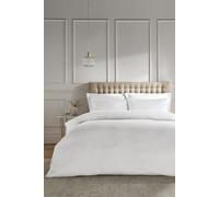 Catherine Lansfield 'Satin Stripe' 300 Thread Count Duvet Set in White | Size: Super King Catherine Lansfield White Super King
