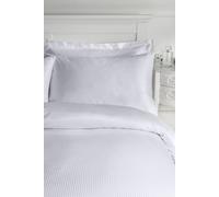 Catherine Lansfield Oxford Pillowcase Pair Satin Stripe 300 Thread Count Cotton Grey