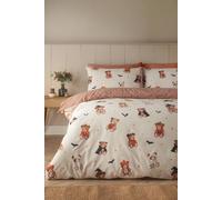 Catherine Lansfield 'Scare Bears' Reversible Duvet Cover Set in Cream | Size: Single Catherine Lansfield Cream Single