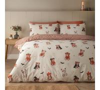 Catherine Lansfield Scare Bears Reversible King Duvet Cover Set Cream