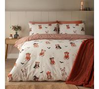 Catherine Lansfield Scare Bears Reversible King Duvet Cover Set With Pillowcases Cream