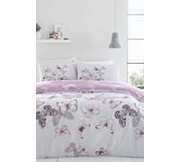 Catherine Lansfield Bedding Scatter Butterfly Double Duvet Cover Set with Pillowcases Heather