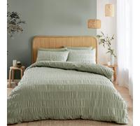 Catherine Lansfield Seersucker 180 Thread Count Duvet Cover Set Sage
