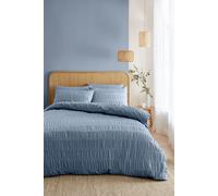 Catherine Lansfield 'Seersucker' Duvet Set in Light Blue | Size: Double Catherine Lansfield Light Blue Double
